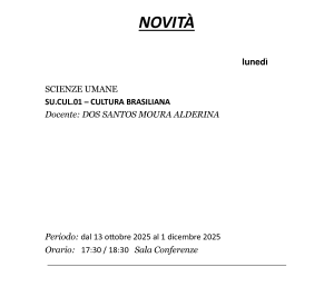 NUOVO CORSO: CULTURA BRASILIANA